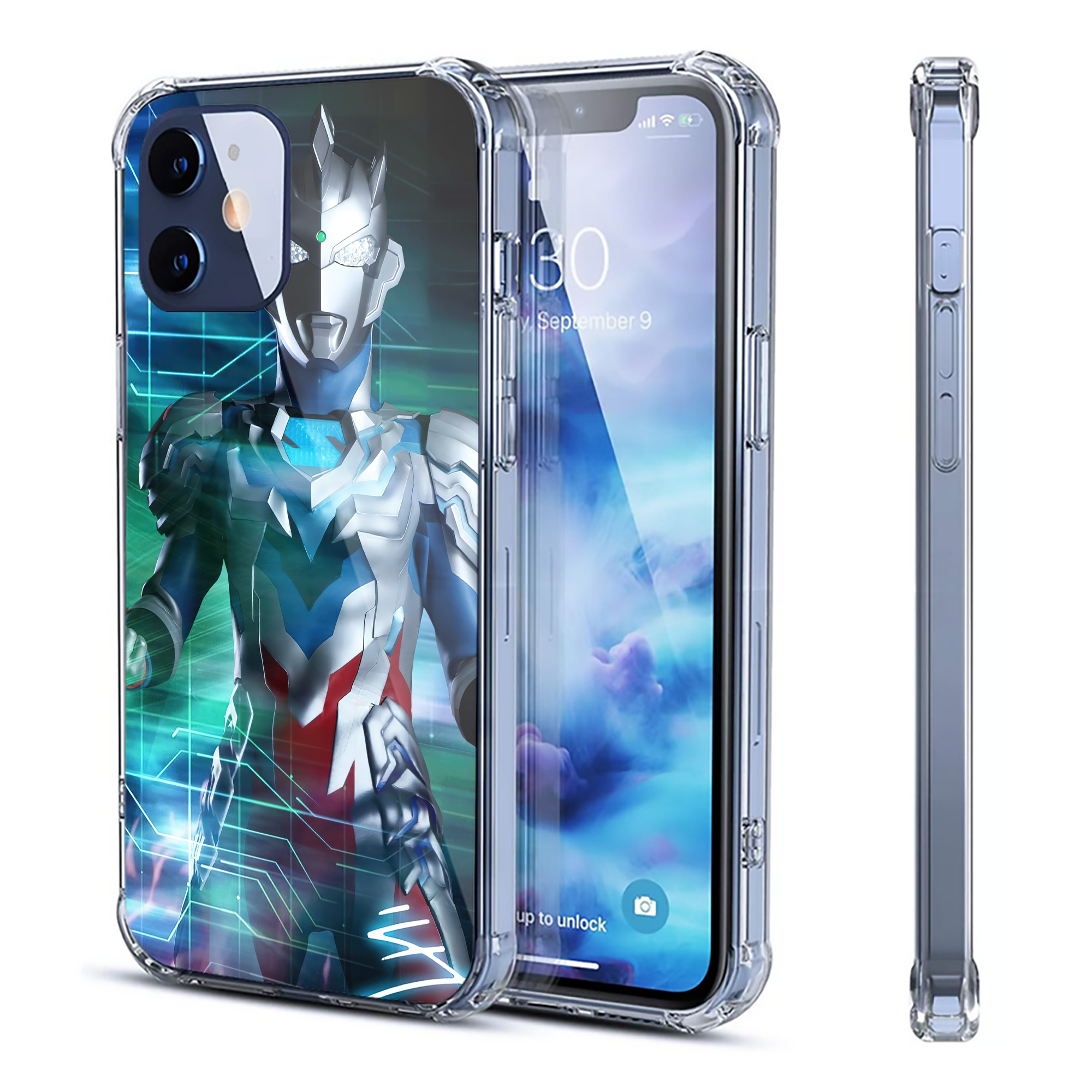 （画像用） ウルトラマン Ultraman 【iPhone 12シリーズ対応】透明スマホケース（クリアソフトケース）